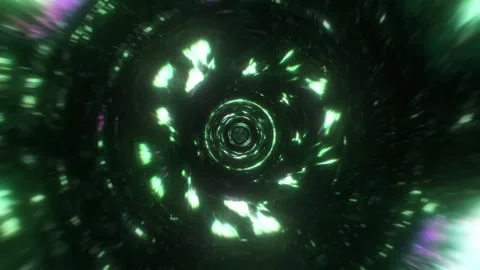 Dark Green Ring Tunnel VJ Loop Stock Footage 330006670