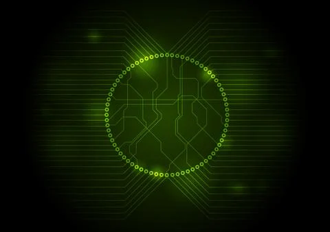Dark green tech circuit board background Stock Illustration