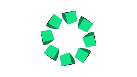Dark Green Triangular Shards Circular Ring Icon on White Stock Footage 335591992