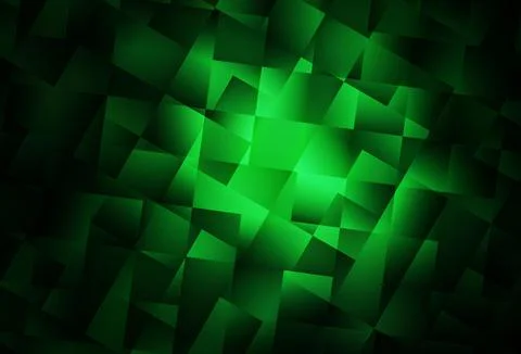 Dark Green vector abstract polygonal template. Stock Illustration