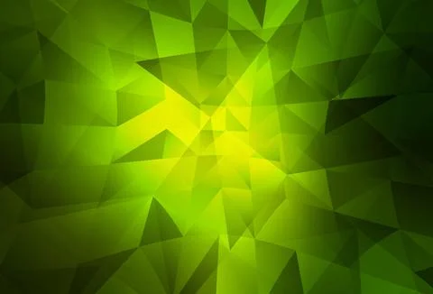 Dark Green vector abstract polygonal template. Stock Illustration