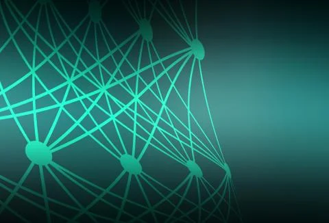 Dark Green vector backdrop with artificial intelligence data. Stockillustratie