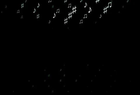 Dark Green vector backdrop with music notes. Illustrazione stock
