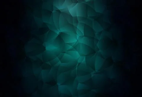Dark Green vector background with abstract shapes. Stock Illustration