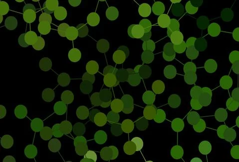 Dark Green vector background with forms of artificial intelligence. Stock Illustration