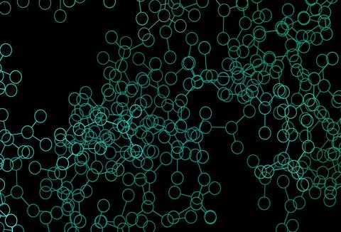Dark Green vector background with forms of artificial intelligence. Ilustración de archivo