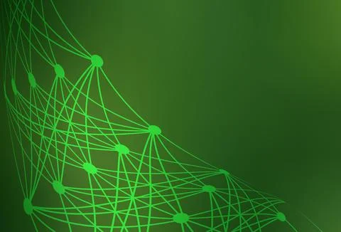 Dark Green vector background with forms of artificial intelligence. Stock Illustration