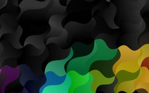 Dark Green vector background with lava shapes. Stock Illustration