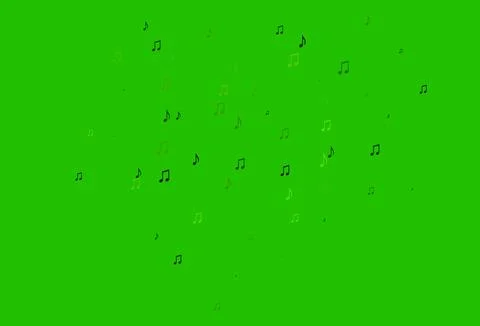 Dark Green vector background with music symbols. Illustrazione stock