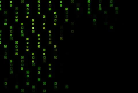 Dark Green vector background with rectangles, circles. Stock Illustration