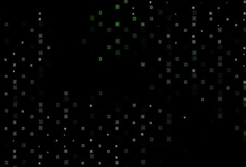 Dark Green vector background with rectangles, circles. Stock Illustration