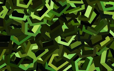 Dark Green vector background with set of hexagons. Stock Illustration
