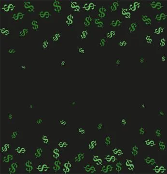 Dark Green vector background with signs of dollars. Modern geometrical abstra Stock Illustration