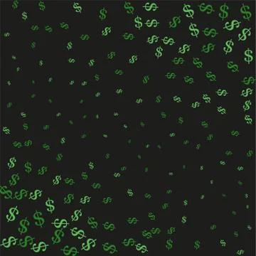 Dark Green vector background with signs of dollars. Modern geometrical abstra Illustrazione stock