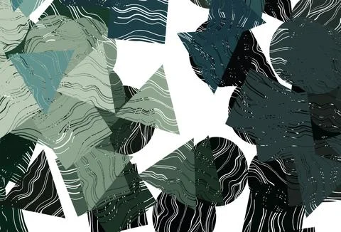 Dark  green vector cover in polygonal style with circles. Stock Illustration
