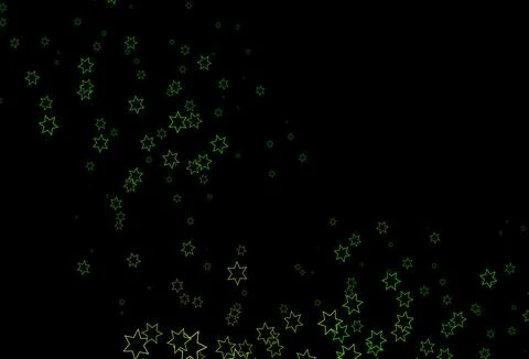 Dark Green vector cover with small and big stars. Stock Illustration