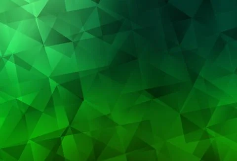 Dark Green vector gradient triangles pattern. Illustrazione stock