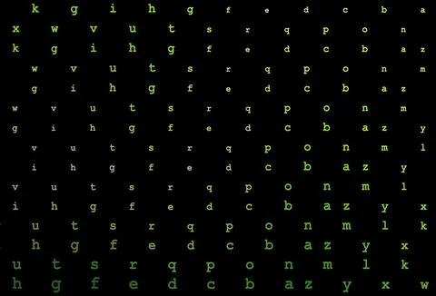 Dark green vector pattern with ABC symbols. Stock Illustration