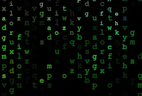 Dark green vector pattern with ABC symbols. Stock Illustration