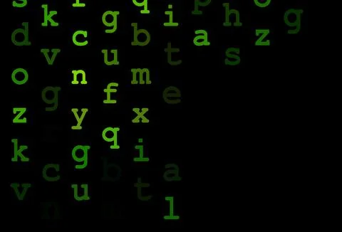 Dark green vector pattern with ABC symbols. Stock Illustration