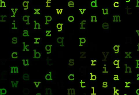 Dark green vector pattern with ABC symbols. Illustrazione stock