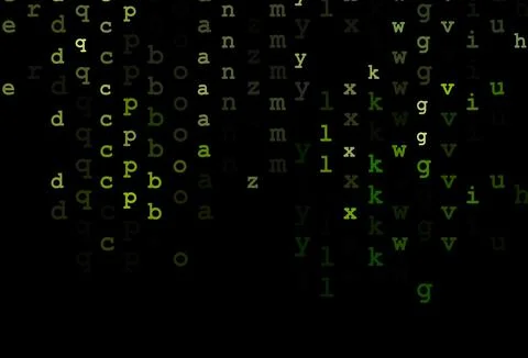 Dark green vector pattern with ABC symbols. 스톡 일러스트