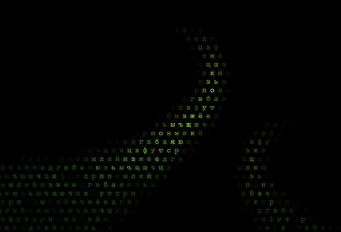 Dark green vector pattern with ABC symbols. Stock Illustration