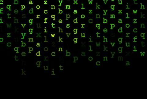 Dark green vector pattern with ABC symbols. Stock Illustration