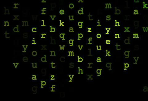 Dark green vector pattern with ABC symbols. Stock Illustration