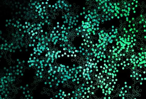 Dark Green vector pattern with artificial intelligence network. イラスト素材