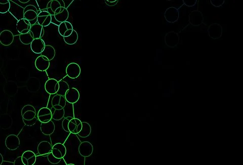 Dark Green vector pattern with artificial intelligence network. Stock Illustration