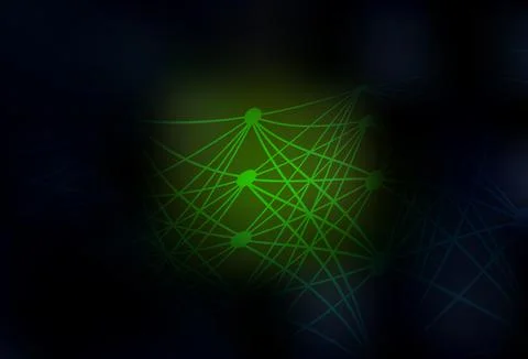 Dark Green vector pattern with artificial intelligence network. Stock Illustration