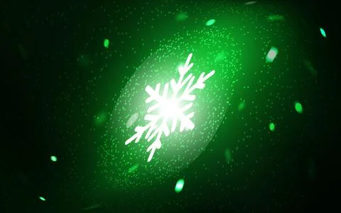 Dark Green vector pattern with christmas snowflakes. 库存插图