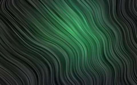 Dark Green vector pattern with curved circles. イラスト素材