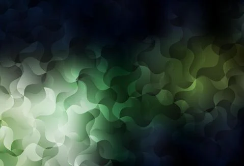 Dark Green vector pattern with curved lines. Stock Illustration