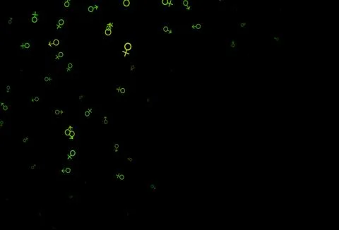 Dark green vector pattern with gender elements. イラスト素材