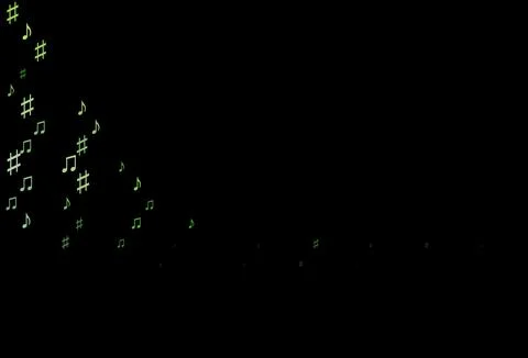 Dark Green vector pattern with music elements. Stock Illustration