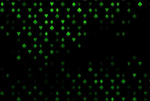 Dark Green vector pattern with symbol of cards. Illustrazione stock