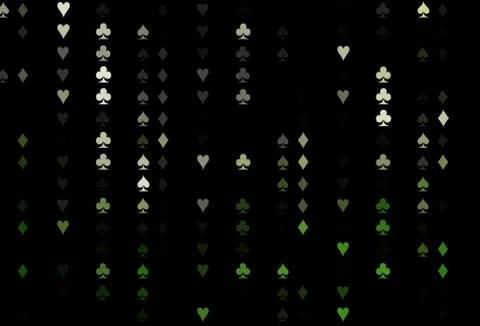 Dark Green vector pattern with symbol of cards. Illustrazione stock