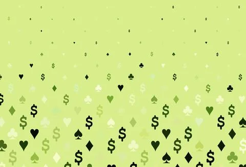 Dark green vector pattern with symbol of cards. Stock Illustration