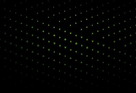 Dark Green vector pattern with symbol of cards. Stock Illustration