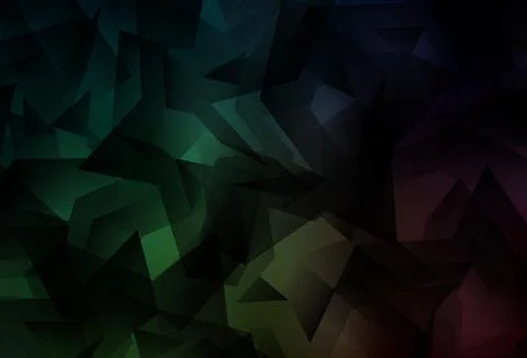 Dark Green vector shining triangular background. イラスト素材