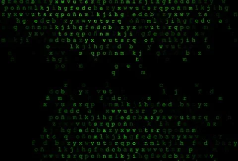 Dark green vector texture with ABC characters. Stock Illustration