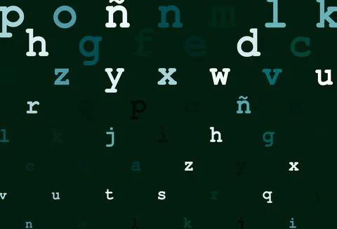 Dark green vector texture with ABC characters. Stock Illustration
