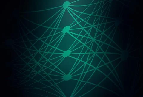 Dark Green vector texture with artificial intelligence concept. Stock Illustration