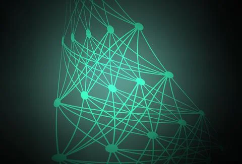 Dark Green vector texture with artificial intelligence concept. Stock Illustration