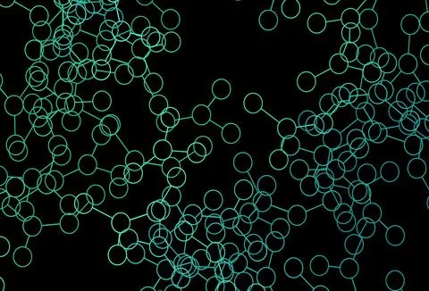 Dark Green vector texture with artificial intelligence concept. Illustrazione stock