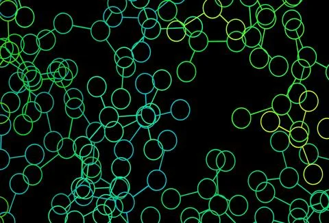 Dark Green vector texture with artificial intelligence concept. Illustrazione stock