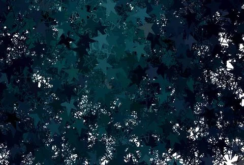 Dark Green vector texture with beautiful stars. Illustrazione stock