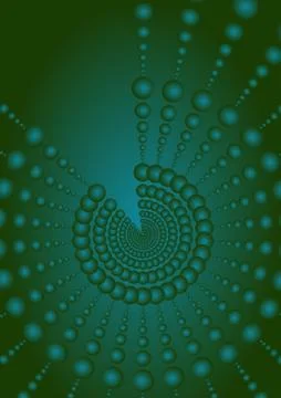 Dark green vertical background with circle shape in optical art style, 3d Stock Illustration